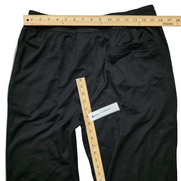FILA Track Pants Men’s Large Black Fleece Pinstripe Pockets Rare - Picture 6 of 8
